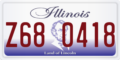 IL license plate Z680418