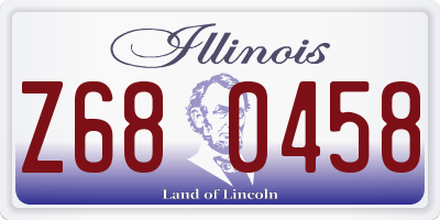 IL license plate Z680458