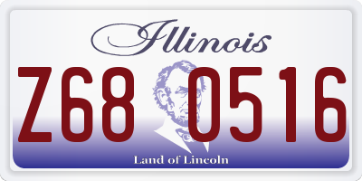 IL license plate Z680516