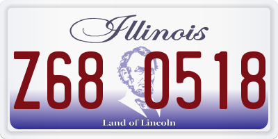 IL license plate Z680518