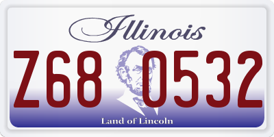IL license plate Z680532