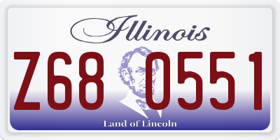 IL license plate Z680551