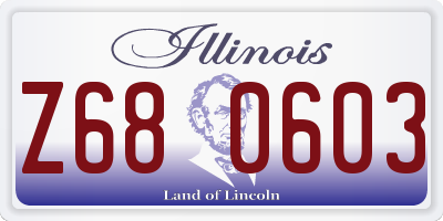 IL license plate Z680603