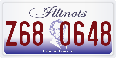 IL license plate Z680648