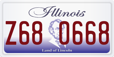 IL license plate Z680668