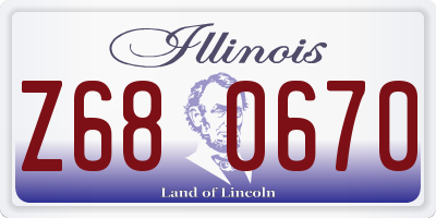 IL license plate Z680670