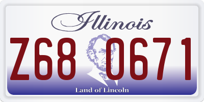 IL license plate Z680671