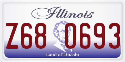 IL license plate Z680693