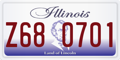 IL license plate Z680701