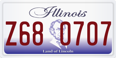 IL license plate Z680707