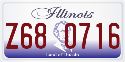 IL license plate Z680716