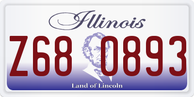IL license plate Z680893