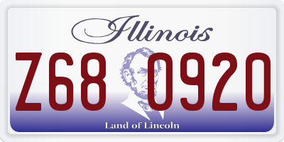 IL license plate Z680920