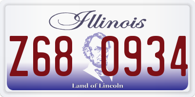 IL license plate Z680934