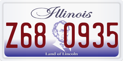 IL license plate Z680935
