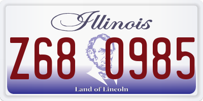 IL license plate Z680985