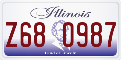 IL license plate Z680987