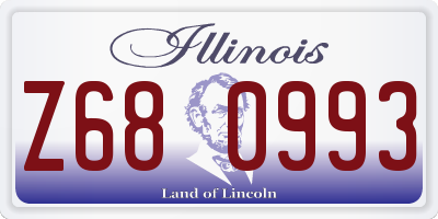 IL license plate Z680993