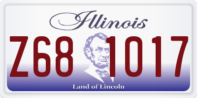 IL license plate Z681017