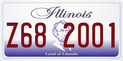 IL license plate Z682001