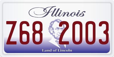 IL license plate Z682003