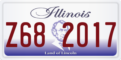 IL license plate Z682017
