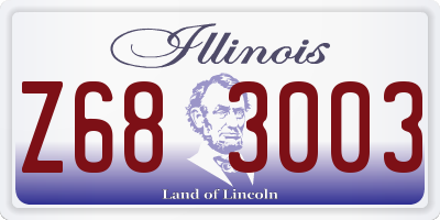 IL license plate Z683003