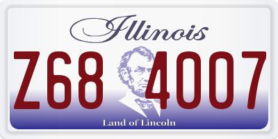 IL license plate Z684007