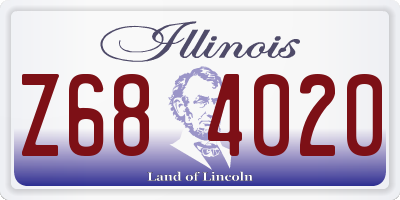 IL license plate Z684020