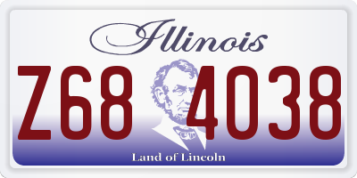 IL license plate Z684038