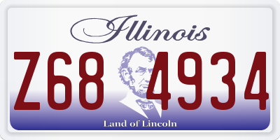 IL license plate Z684934
