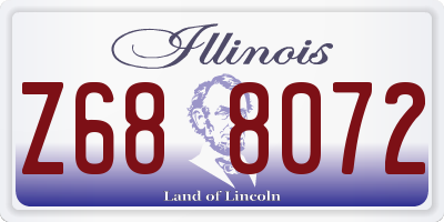 IL license plate Z688072