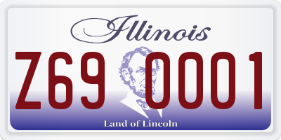 IL license plate Z690001