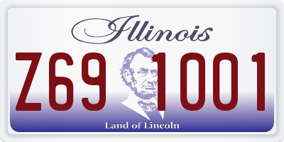 IL license plate Z691001