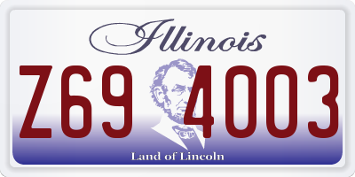 IL license plate Z694003