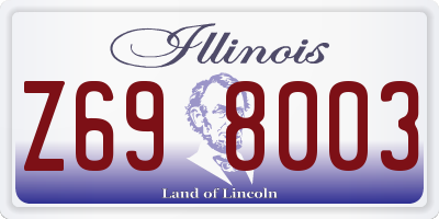IL license plate Z698003