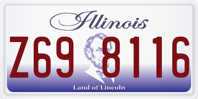 IL license plate Z698116