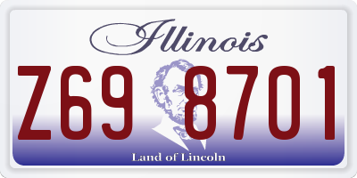IL license plate Z698701
