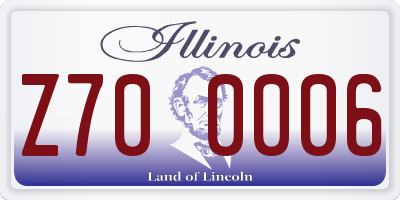 IL license plate Z700006