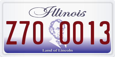 IL license plate Z700013