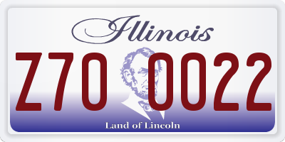IL license plate Z700022