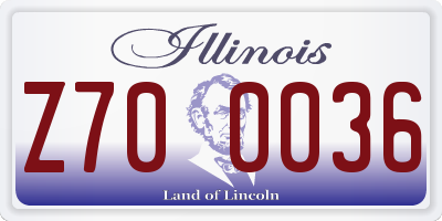 IL license plate Z700036