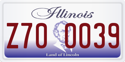 IL license plate Z700039