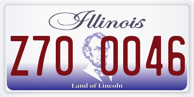 IL license plate Z700046