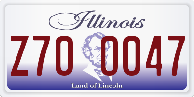 IL license plate Z700047