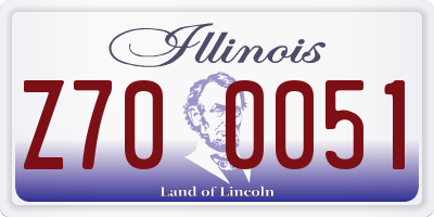 IL license plate Z700051