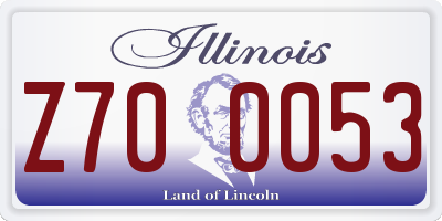IL license plate Z700053