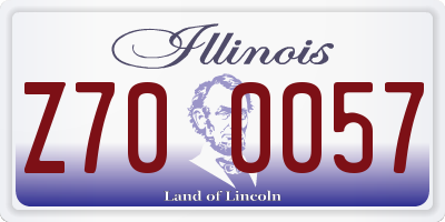 IL license plate Z700057