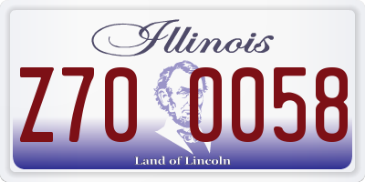 IL license plate Z700058