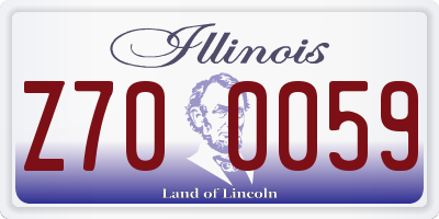 IL license plate Z700059